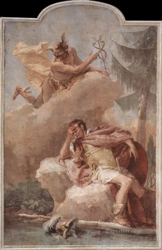 ジョバンニ・バティスタ・ティエポロ Painting - アエネアス・ジョヴァンニ・バッティスタ・ティエポロに現れるヴィラ・ヴァルマラーナ・マーキュリー